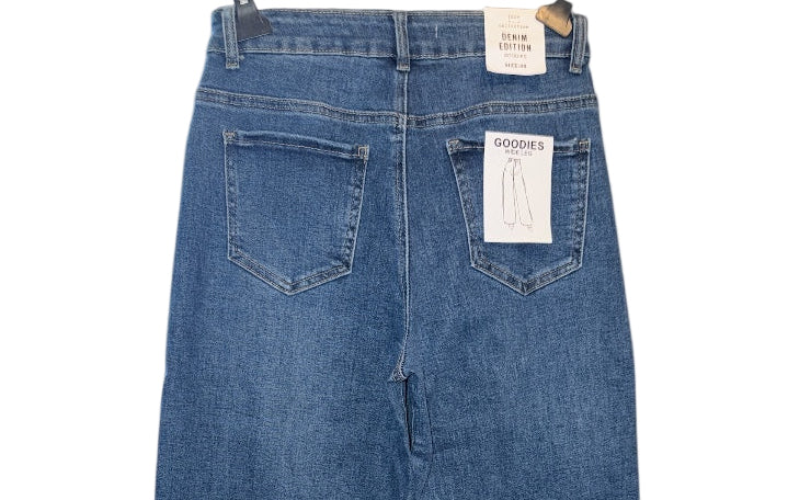 Jean Wide Leg Taille Haute – Revers Recousu & Style Moderne