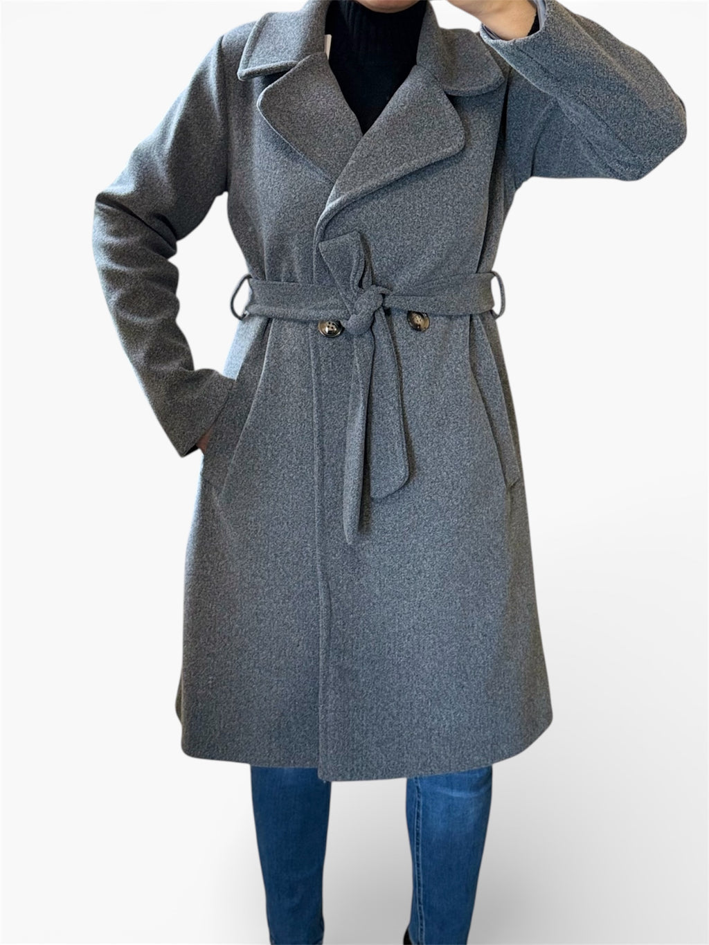 Manteau Mi-Long Laine – Double Boutonnage & Style Chic