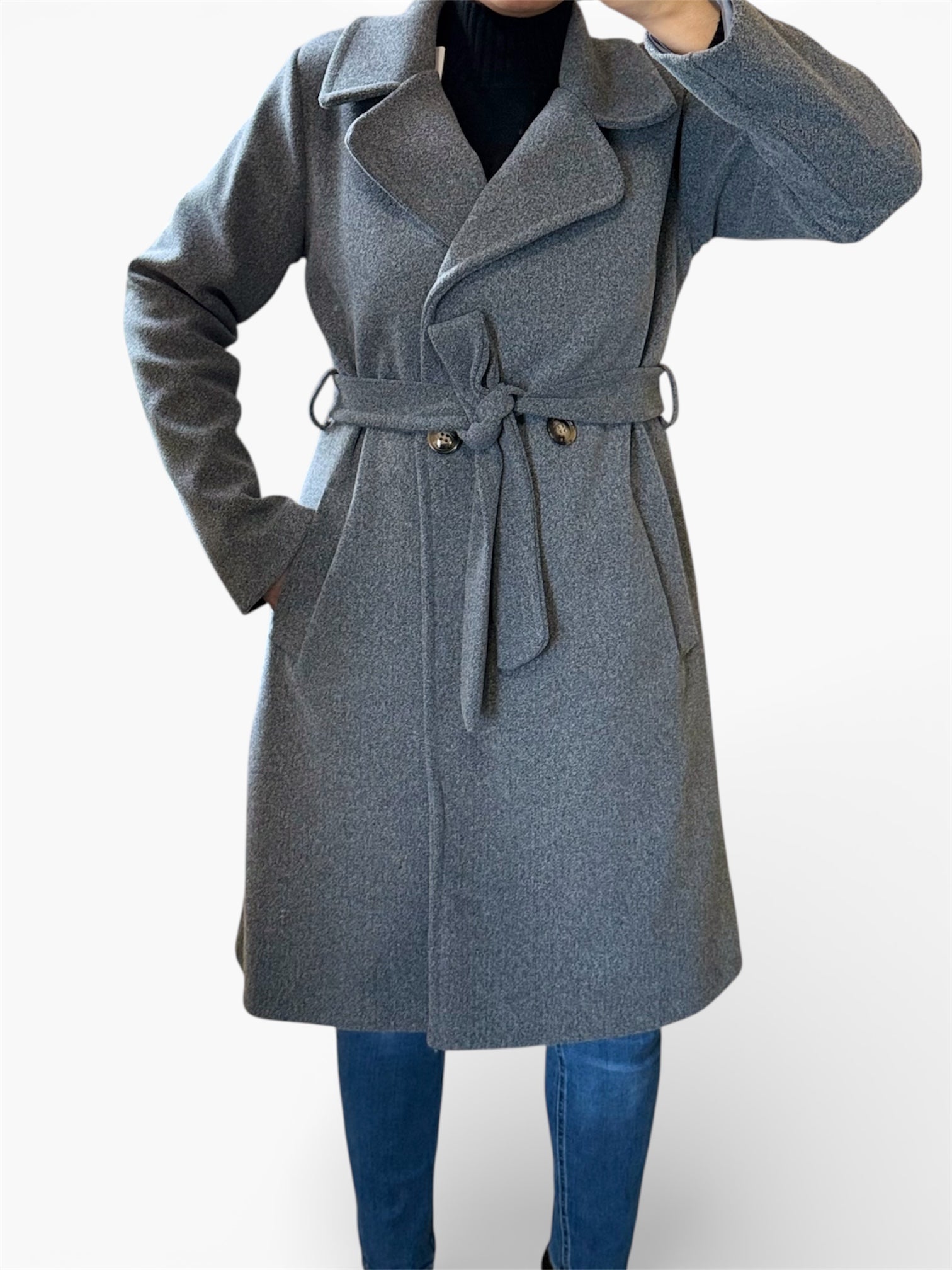 Manteau Mi-Long Laine – Double Boutonnage & Style Chic