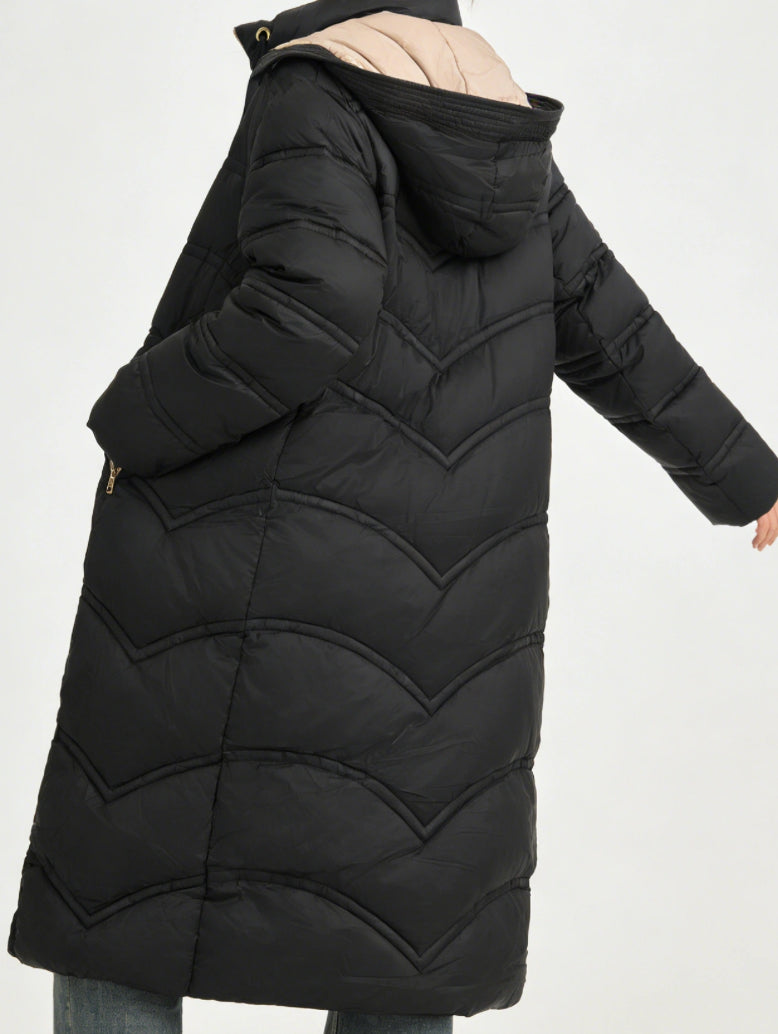 Doudoune Longue – Capuche Amovible & Style Moderne
