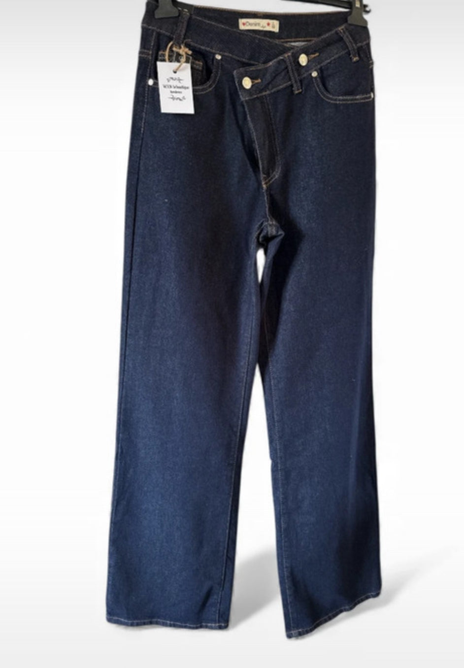 Jean Droit Asymétrique – Taille Mi-Haute
" Grande Taille "